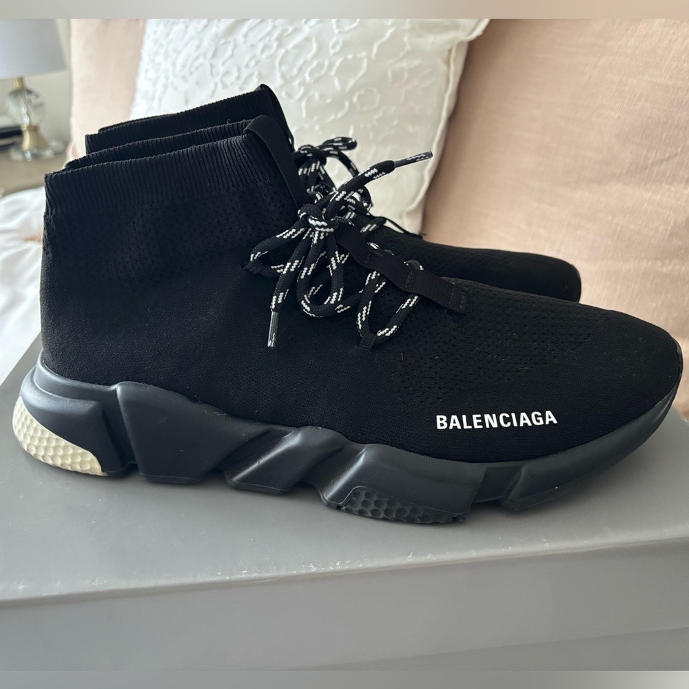 Balenciaga Men’s Speed LT Lace-Up Knit Sneakers